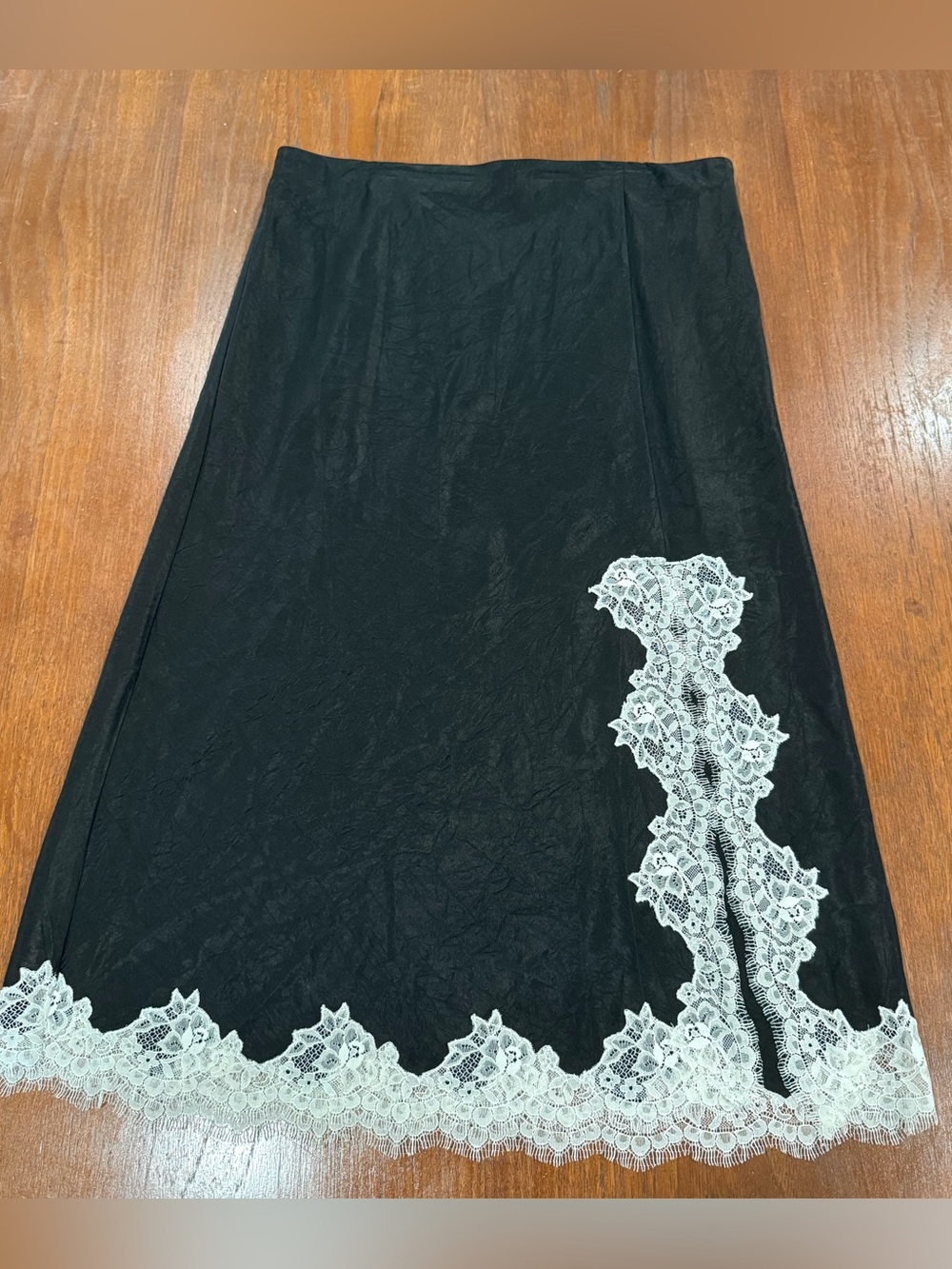 J. Crew Lace Trim Satin Slip Skirt